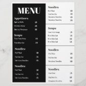 Zwart-wit menuontwerp, eenvoudig menuontwerp flyer (Voorkant)