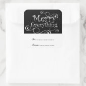 Zwart Wit Merry Everything Swirls Cadeau Labels (Tas)