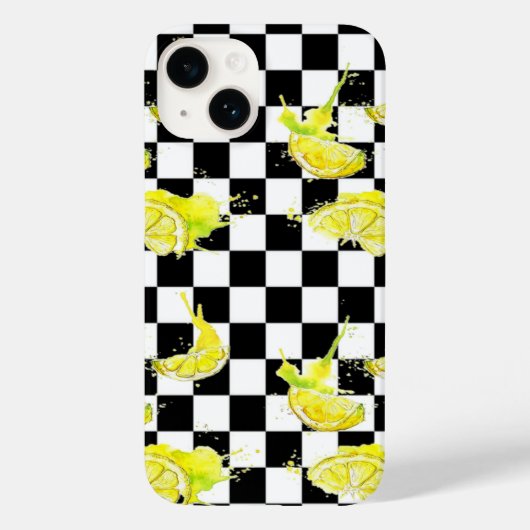 Zwart-wit met citroenen Case-Mate iPhone case (Achterkant)