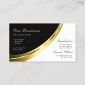 Zwart-wit met decoratief gouddecor Modern Visitekaartje (Achterkant)