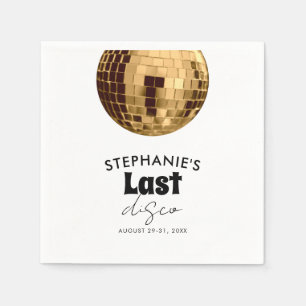 Zwart-wit met goud Laatste Disco Bachelorette Servet