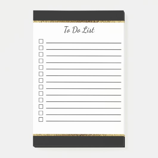 Zwart-wit met gouden rand om lijst te doen post-it® notes (Voorkant)