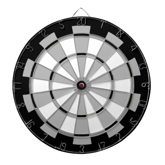 Zwart-wit met Grey Stack Regeling Dartbord (Voorkant)