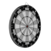 Zwart-wit met Grey Stack Regeling Dartbord (Voorkant Links)