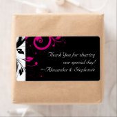 Zwart-wit met magenta Swirl-accessoire Etiket (Insitu)