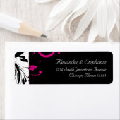 Zwart-wit met magenta Swirl-accessoire Etiket (Insitu)