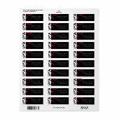 Zwart-wit met magenta Swirl-accessoire Etiket (Full Sheet)
