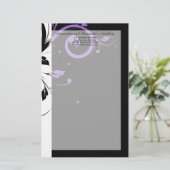 Zwart-wit met Paarse wervelkolom Briefpapier (Staand voorkant)