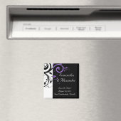 Zwart-wit met Paarse wervelkolom Magneet (Insitu (Vaatwasser))