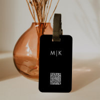 Zwart-wit met QR-code | Modern Monogram