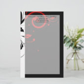 Zwart-wit met rode halve rand briefpapier (Staand voorkant)