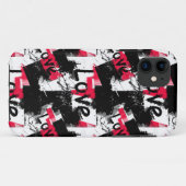 Zwart-wit met rode vlekken liefdespatroon Case-Mate iPhone case (Achterkant (horizontaal))