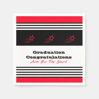 Zwart-wit met rood sterritpapier servet