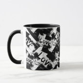 Zwart-wit met vlekken patroon van liefde mok (Links)