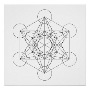 Zwart-wit Metatron's Kubus Perfect Poster
