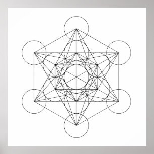 Zwart-Wit Metatron's Kubus Poster