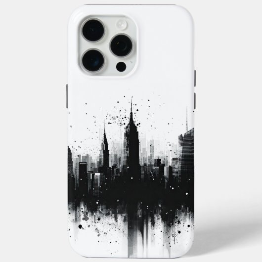 Zwart-wit Metropolis Case-Mate iPhone Case (Achterkant)