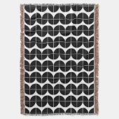 Zwart-wit Mid Century Modern Abstract patroon Deken (Voorkant Verticaal)