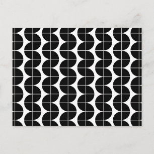 Zwart & Wit Mid Century Modern Abstract Patroon Feestdagenkaart
