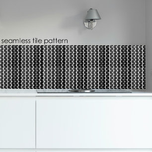 Zwart-wit Mid Century Modern Abstract patroon Tegeltje