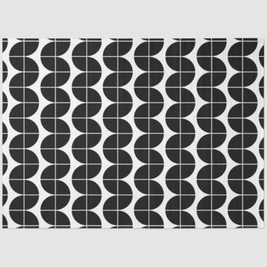 Zwart-wit Mid Century Modern Abstract patroon Tissuepapier (Voorkant)