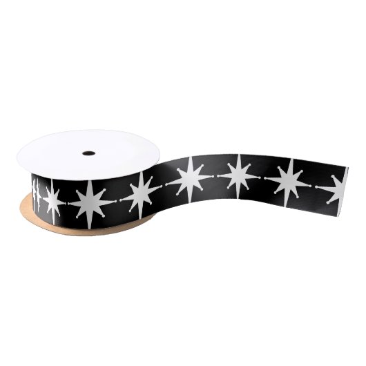 Zwart-wit Mid Century Moderne Retro Sterren Lint (Spoel)