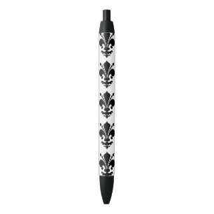 Zwart-wit middeleeuws Fleur de lis patroon Zwarte Inkt Pen