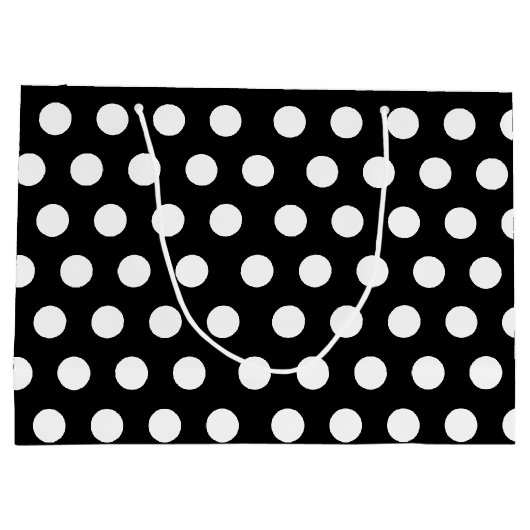 Zwart-wit middelgrote podium podium dot Aangepaste Groot Cadeauzakje (Achterkant)