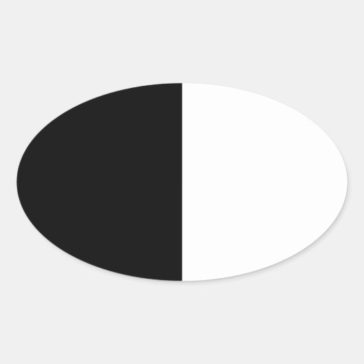 Zwart-wit Midden past dit aan Ovale Sticker (Voorkant)
