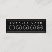 Zwart Wit Mini Chique Modern Minimalist Klantenkaartje (Achterkant)