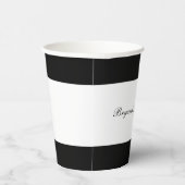 Zwart & Wit Minimaal Chic Elegant Verjaardagsfeest Papieren Bekers (Rechts)