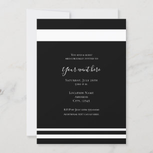 Zwart & Wit Minimaal Elegant Dinnerparty Evenement Kaart