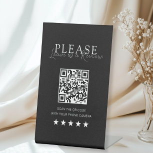 Zwart & Wit Minimaal Elegant Salon Sociale Media Reclamebord Met Voetstuk