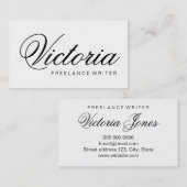 Zwart-wit minimaal elegant visitekaartje (Voorkant / Achterkant)