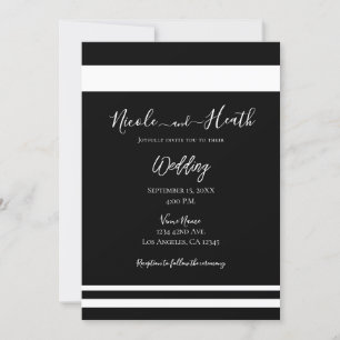 Zwart & Wit Minimaal Minimal Chic Trouwen Kaart