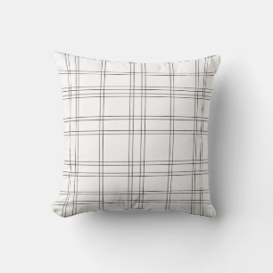 Zwart & Wit Minimaal Modern Ruitpatroon Schoon Des Kussen