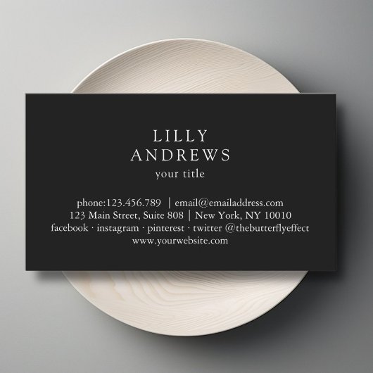 Zwart-wit Minimal Visitekaartje Visitekaartje