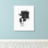 Zwart-wit minimale Abstracte art Nr111 Canvas Afdruk (Insitu (Houten vloer))