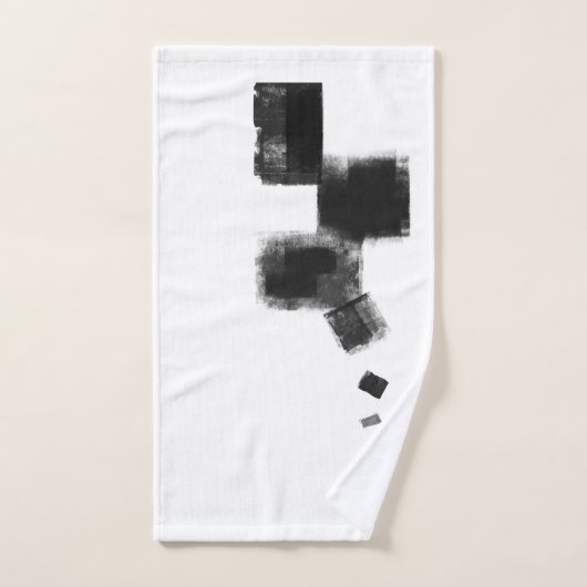 Zwart-wit minimale Abstracte art Nr113 Bad Handdoek (Handdoek)