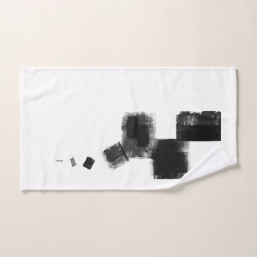 Zwart-wit minimale Abstracte art Nr113 Bad Handdoek (Handdoek)