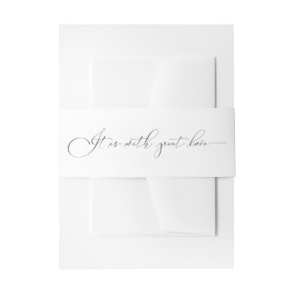 Zwart & Wit Minimale Eenvoudige Chic bruiloft Uitnodigingen Wikkel