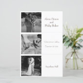 Zwart & Wit Minimale foto bruiloft menu (Staand voorkant)