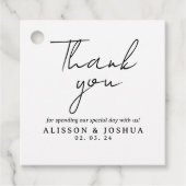 Zwart-wit Minimalist chic Bedankjes Labels (Voorkant)