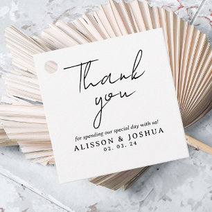 Zwart-wit Minimalist chic Bedankjes Labels