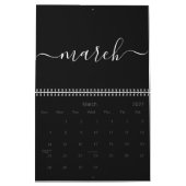 Zwart-wit minimalistisch 2025 kalender (Mar 2027)