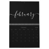 Zwart-wit minimalistisch 2025 kalender (Feb 2026)