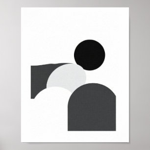 Zwart-wit minimalistisch abstracte poster
