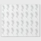 Zwart-wit minimalistisch botanisch inpakpapier (Vlak)