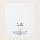 Zwart & Wit Minimalistisch Eenvoudig Modern Visitekaartjes (Buitenkant ongevouwen)