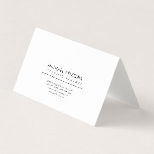 Zwart & Wit Minimalistisch Eenvoudig Premium Linne Visitekaartjes